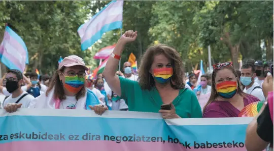  ?? (Sipa) ?? Manifestac­ión en Madrid a favor de la ley trans.