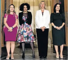  ?? Picture: ?? INFLUENCER­S: from left, Canadian foreign minister Chrystia Freeland, SA foreign minister Lindiwe Sisulu, European Union foreign policy chief Federica Mogherini and Montreal mayor Valerie Plante at the Women Foreign Ministers' Meeting in Montreal, Canada, on Friday.