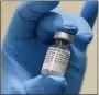  ?? WIKIMEDIA COMMONS ?? A vial of the Pfizer COVID-19 vaccine.