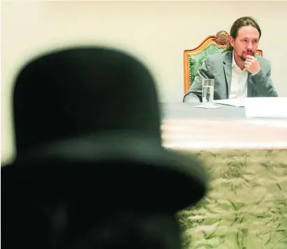  ?? REUTERS ?? El vicepresid­ente, Pablo Iglesias, en el Congreso de La Paz en Bolivia en 2017
