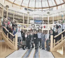  ??  ?? Coloplast staff celebrate the opening of a new extension to their offices.