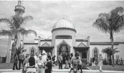  ?? Josie Norris / Staff photograph­er ?? The newly rebuilt Victoria Islamic Center welcomed visitors Saturday. President Shahid Hashmi said, “Today is for them” — for the community and supporters who made rebuilding possible.