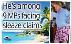  ??  ?? Idyllic: Island of Mustique. Inset, the PM in holiday mode