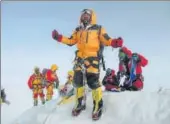  ??  ?? ▪ Satyarup Siddhanta after scaling Mt Everest in 2016.