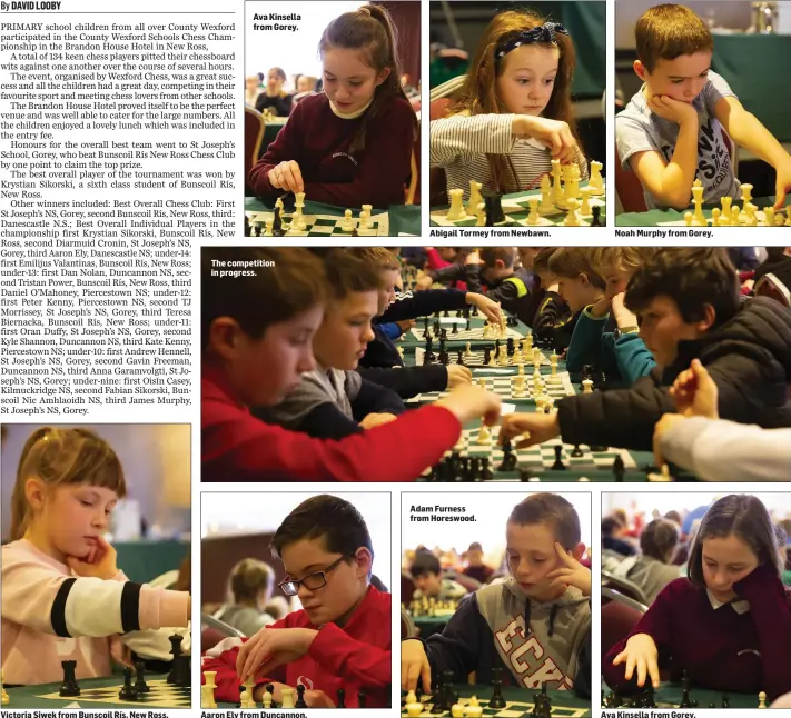  ??  ?? Victoria Siwek from Bunscoil Rís, New Ross. Ava Kinsella from Gorey. The competitio­n in progress. Aaron Ely from Duncannon. Abigail Tormey from Newbawn. Adam Furness from Horeswood. Noah Murphy from Gorey. Ava Kinsella from Gorey.