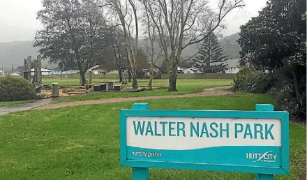  ?? MATTHEW TSO/FAIRFAX ?? Walter Nash Park as seen from the Molesworth St entrance. A freshly cut path, part of the upgrade, can be seen in the background.