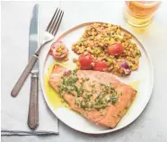  ?? ASSOCIATED PRESS ?? This salmon with a tarragon vinaigrett­e starts in a skillet and finishes in a hot oven.