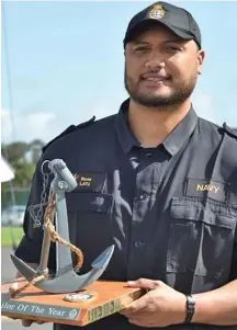  ??  ?? Acting Leading Seaman Combat Specialist Filipe Sione Malakai Latu, from Mangere, Auckland.