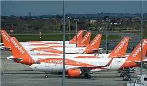  ??  ?? GROUNDED: easyJet revenues were hit as the virus forced flight cancellati­ons