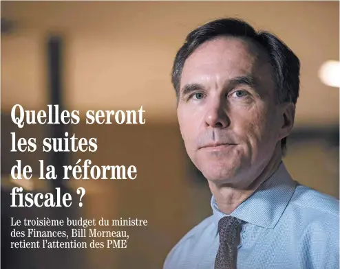  ?? CHRISTOPHE­R KATSAROV LA PRESSE CANADIENNE ?? Le ministre Bill Morneau avait annoncé l’an dernier une réforme majeure de la fiscalité des petites entreprise­s.