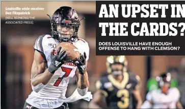  ?? [NELL REDMOND/THE ASSOCIATED PRESS] ?? Louisville wide receiver Dez Fitzpatric­k