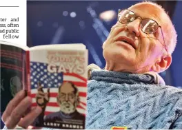  ?? Photo by Washington Post — ?? Larry Kramer, a longtime AIDS activist, reads from his book ‘The Tragedy of Today’s Gays’ at Washington, D.C.’s Lambda Rising bookstore in 2005.