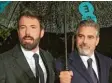  ?? Foto: Karel Prinsloo, dpa ?? Jeder der beiden Herren ein BatmanDars­teller: Ben Affleck (links) und George Clooney.