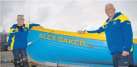  ?? ?? Eastney Pilot Gig rowers Steve Lowder and Mags Brennan, the eldest members of the club’s men’s and womens’ teams