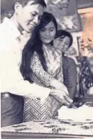  ?? PROVIDED BY FAMILY ?? Hue Che, left, and Hoa Le celebrate their engagement in 1974 in Saigon, which fell a year later to North Vietnamese communist forces.