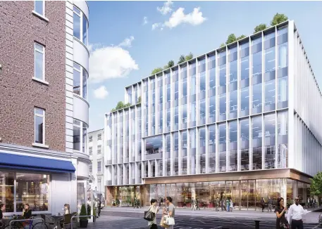  ??  ?? An artist’s impression of the proposed redevelopm­ent of 9-12 Dawson Street in Dublin city centre