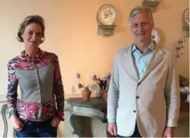  ?? belga © ?? … terwijl koning Filip punten scoorde met zijn ontmoeting met halfzus Delphine.