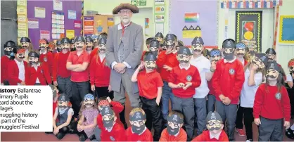 ??  ?? History Ballantrae Primary Pupils heard about the village’s smuggling history as part of the Smugglers’ Festival