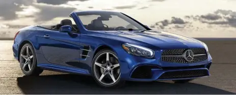  ?? MERCEDES-BENZ ?? The Mercedes-Benz SL 450 is a beautiful car with great roadster styling, powered by a meaty biturbo V6. It starts at $104,900.