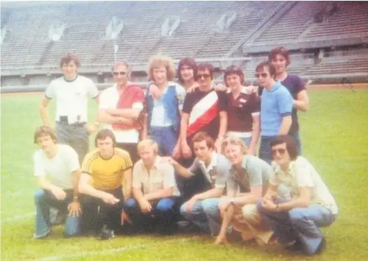  ??  ?? African stars
The Ayr players in the stadium before the first game of their tour
