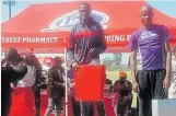  ?? Picture: SUPPLIED ?? WINNERS: Border/Kei top male runners of a 10km race in Mthatha, are, Sive Tshokotsha (Real Gijimas), Yanga Malusi (Zwelonke) and Zuko Kupiso of Born 2 Run.