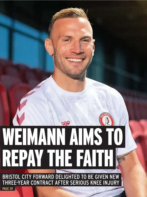  ?? Picture: JMP UK ?? Andi Weimann, pictured at Ashton Gate after signing his new Bristol City contract