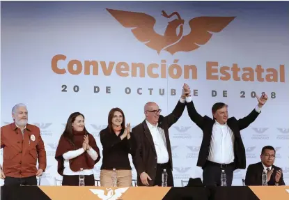  ?? AGENCIA ENFOQUE ?? Durante la ratificaci­ón de Fernando Morales como coordinado­r estatal de Movimiento Ciudadano.
