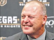  ?? AP PHOTO ?? Vegas Golden Knights head coach Gerard Gallant of Summerside speaks during a news conference last week in Las Vegas.