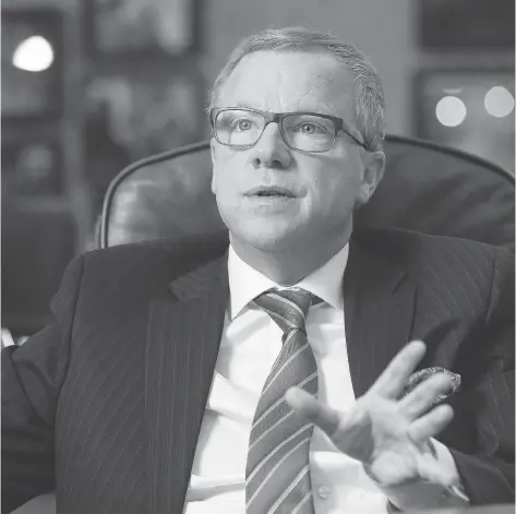  ?? MICHAEL BELL/FILE ?? Former premier Brad Wall says he’s done with politics, noting the shelf life of politician­s is shorter now because of social media.