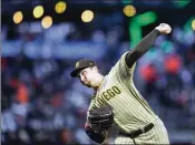 ?? AP FILE ?? The Padres’ Blake Snell, front-runner for the NL Cy Young Award, is finishing a $50 million, five-year contract and is likely do better than that on the open market.