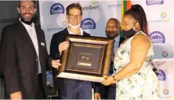  ?? SUPPLIED ?? From left: Jason Stephens (Schreiber Foods), Pierre van Rensburg (CEO, Sundale Dairy), Simphiwe Kondlo (CEO, ELSEZ), and Ntombentsh­a Mnconywa (board member and audit and risk chairperso­n, ELSEZ).