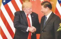  ?? AFP/FRED DUFOUR ?? Pinimbas à parte, Trump e Xi fecharam R$ 815 bilhões em acordos
