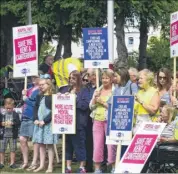  ??  ?? Campaigner­s gather in Dane John Gardens