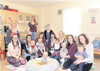  ??  ?? Popular Centre Members of the Thursday morning Crieff Breastfeed­ing Group, which meets in Crieff Medical