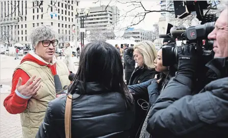  ?? NATHAN DENETTE THE CANADIAN PRESS ?? Richard Andrew Kikot speaks to the media about his friend Selim Esen at the sentencing hearing of serial killer Bruce McArthur on Tuesday.