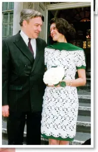  ?? ?? Romantic: Barbara Amiel (left) and with second husband George Jonas (top) and marrying Conrad Black (above)