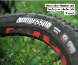  ?? ?? Heavy alloy wheelset and beefy tyres rob the ride of speed