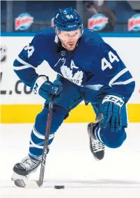  ?? MARK BLINCH GETTY IMAGES ?? Leaf Morgan Rielly continues to rank among the NHL’s elite defencemen offensivel­y, and has upped his defensive game.