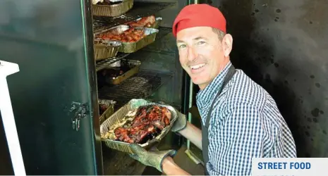  ?? PHOTO: MEGHAN HARRIS ?? SMOKING FLAVOURS: Flaming Good owner Tony Lambdon will serve up some delicious barbecue treats at the Brews and Barbie Bash.