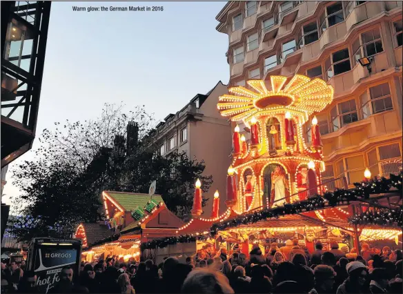  ??  ?? Warm glow: the German Market in 2016