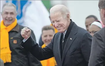  ?? Joseph Prezioso AFP/Getty Images ?? JOE BIDEN will probably have to answer for his vote for the Iraq war in 2002. Bernie Sanders voted against the now-unpopular war; none of the other Democratic presidenti­al hopefuls were in Congress at the time.