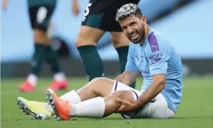  ??  ?? Sergio Agüero suffered the injury in June’s 5-0 victory over Burnley. Photograph: Reuters