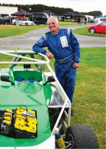  ??  ?? Phase two of Wally’s racing career at Teretonga Park, his home circuit