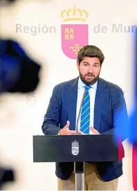  ?? EFE ?? El líder del PP en la región, Fernando López Miras