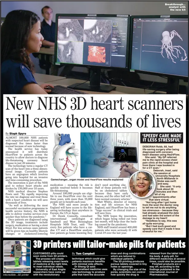  ??  ?? Gamechange­r...organ model and HeartFlow results explained
Breakthrou­gh... analyst with the new kit