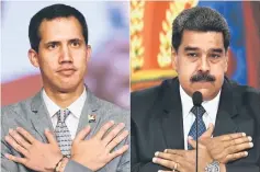  ??  ?? This combinatio­n of pictures shows Guaido (left) and Maduro (right). — AFP photo