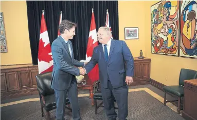  ?? RENÉ JOHNSTON TORONTO STAR ?? By polarizing the electorate, Doug Ford may well make it easier for Justin Trudeau in Ontario, Thomas Walkom writes.