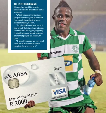  ??  ?? Mhango used Bloemfonte­in Celtic as a stepping stone to success with Wits. (Below)