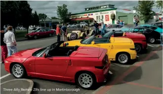  ??  ?? Three Alfa Romeo ZRS line up in Martinboro­ugh