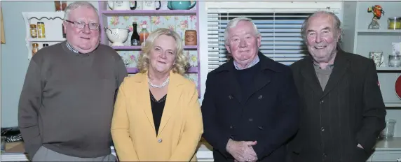  ??  ?? John McDwyer (Playwrite), Anna Hoey (Producer) Frank Kielty (Director) Michael Poper (Cliffoney Drama) pictured at the production of Turning Mammy at Cliffoney Hall.